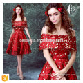 Elegant Fashion Cap Sleeve Red Formal Party Gowns Short Cap Sleeve Homecoming Dress Birthday Party Dress